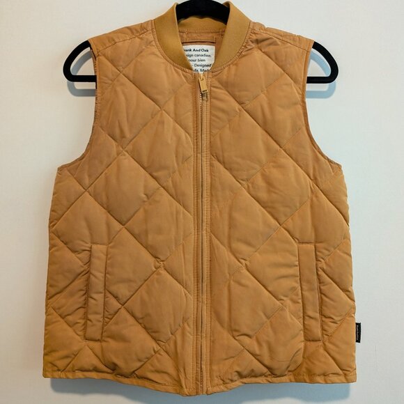 Frank and oak golden thinsulate quilted puffer vest with pockets - Picture 1 of 12